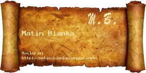 Matin Bianka névjegykártya